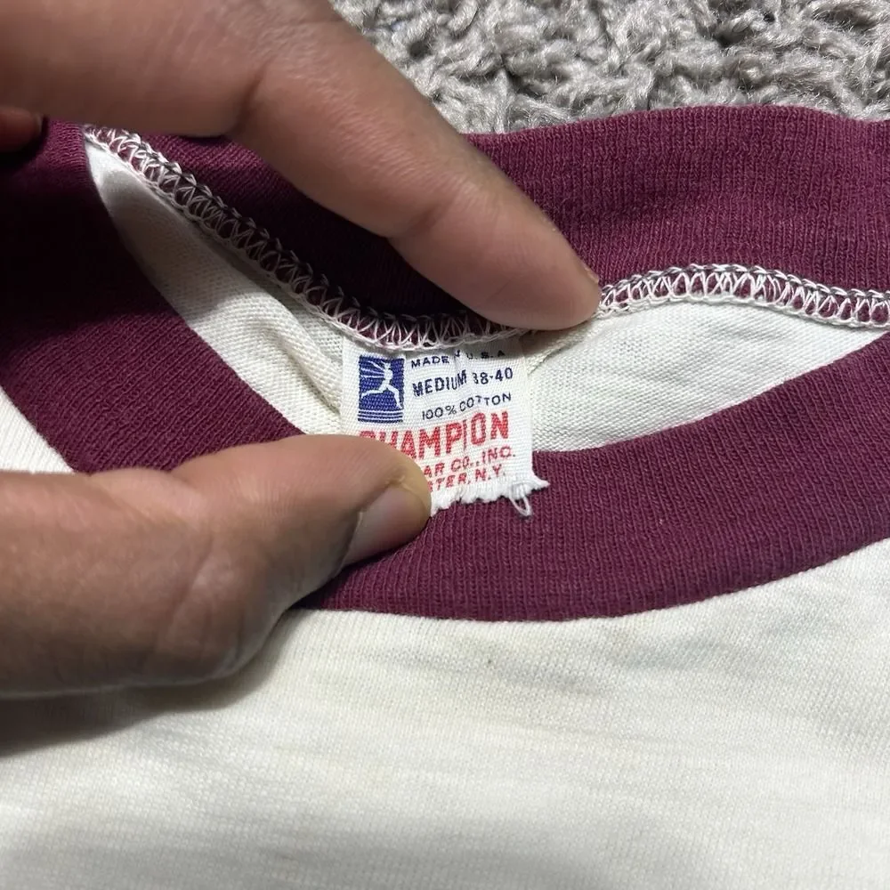 Vintage 50s Harvard University Champion Running Man Ringer Tshirt Thrashed Small - Picture 9 of 12